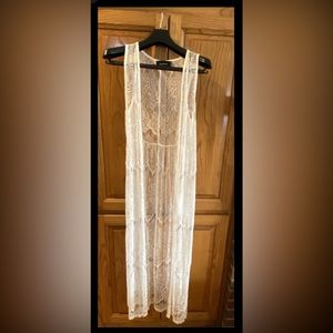 Minkpink Lace Long Duster Cardigan Overlay XS